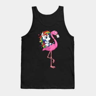 Unicorn Rider Flamingo Funny Tank Top